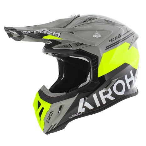 Airoh Aviator Ace 2 MX Helmet Fury - Grey Black Yellow