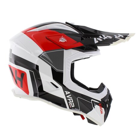 Airoh Aviator Ace 2 MX Helmet Shield gloss black white red