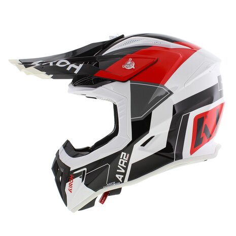 Airoh Aviator Ace 2 MX Helmet Shield gloss black white red