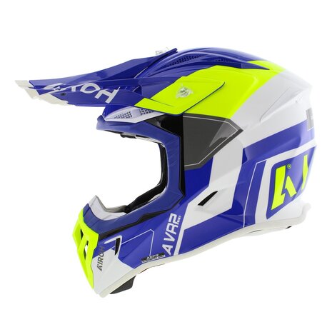 Airoh Aviator Ace 2 MX Helmet Shield gloss blue white yellow