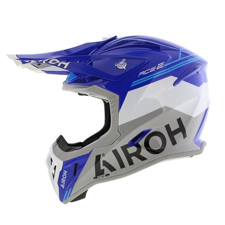 Airoh Aviator Ace 2 MX Helmet Fury gloss blue white grey