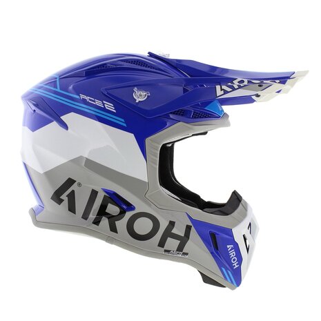 Airoh Aviator Ace 2 MX Helmet Fury gloss blue white grey