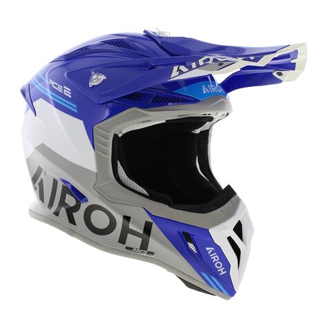 Airoh Aviator Ace 2 MX Helmet Fury gloss blue white grey