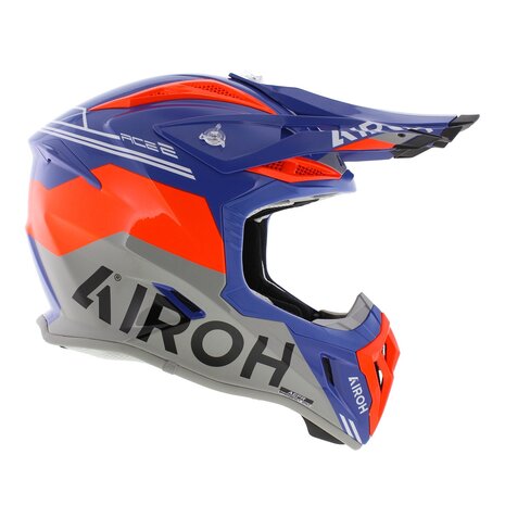 Airoh Aviator Ace 2 MX Helmet Fury gloss grey blue orange