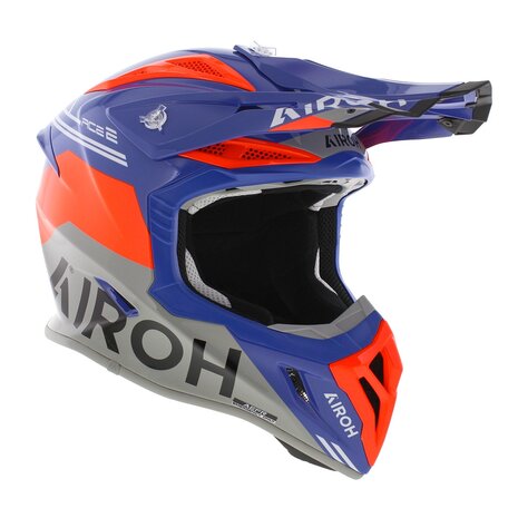 Airoh Aviator Ace 2 MX Helmet Fury gloss grey blue orange