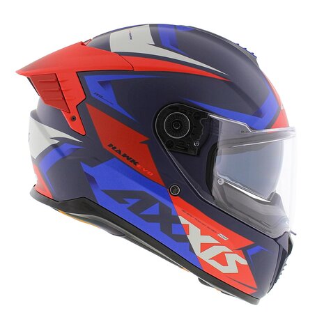 Axxis Hawk SV EVO full face helmet Ixil C17 matt blue red - Size XS