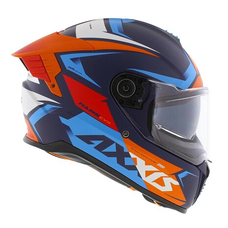 Axxis Hawk SV EVO full face helmet Ixil C14 matt orange blue