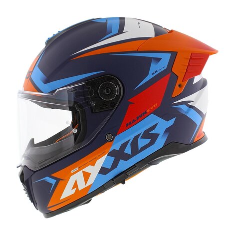 Axxis Hawk SV EVO full face helmet Ixil C14 matt orange blue