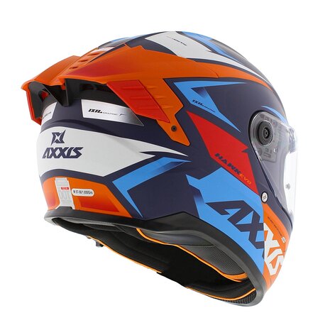 Axxis Hawk SV EVO full face helmet Ixil C14 matt orange blue