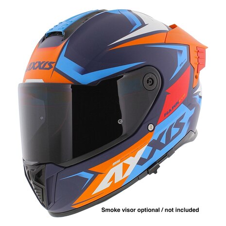 Axxis Hawk SV EVO full face helmet Ixil C14 matt orange blue