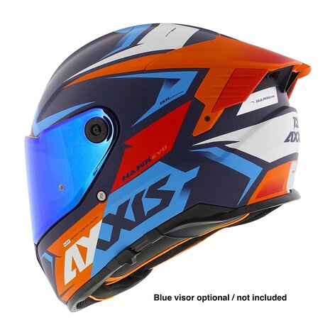 Axxis Hawk SV EVO full face helmet Ixil C14 matt orange blue
