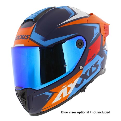 Axxis Hawk SV EVO full face helmet Ixil C14 matt orange blue
