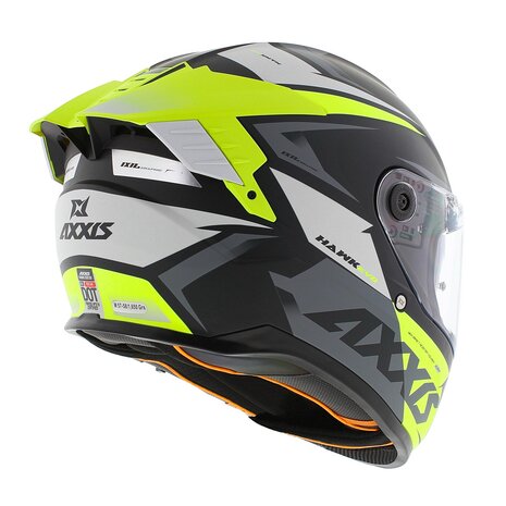 Axxis Hawk SV EVO full face helmet Ixil matt fluo yellow