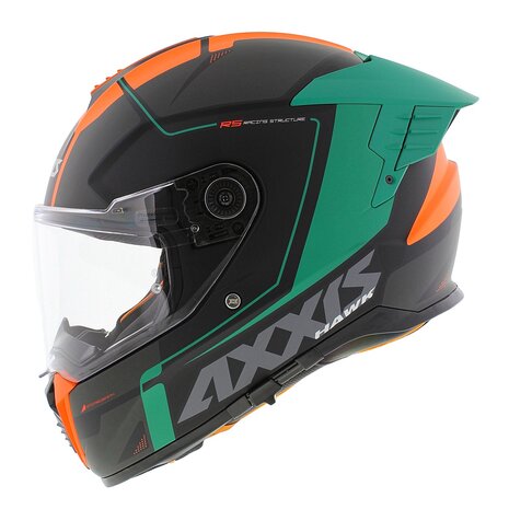 Axxis Hawk SV Evo full face helmet Spear B4 matt orange black green
