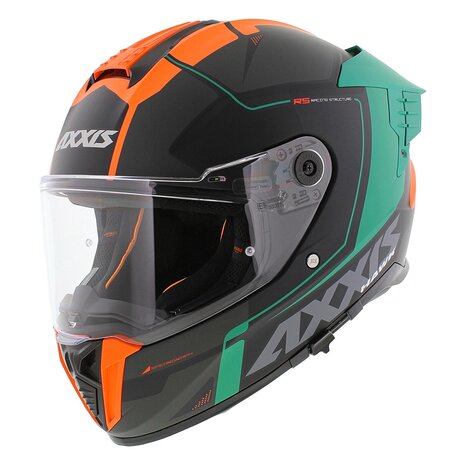 Axxis Hawk SV Evo full face helmet Spear B4 matt orange black green