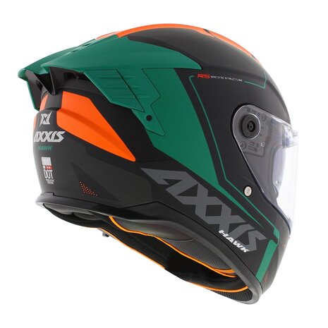 Axxis Hawk SV Evo full face helmet Spear B4 matt orange black green
