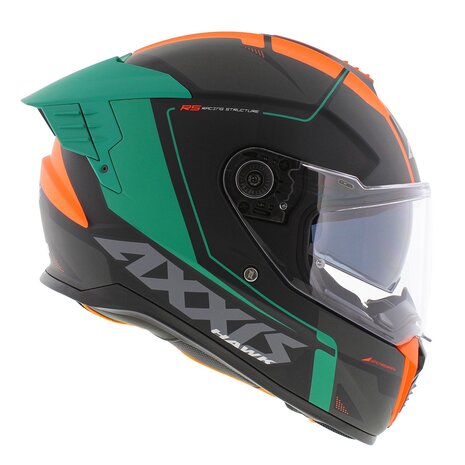 Axxis Hawk SV Evo full face helmet Spear B4 matt orange black green