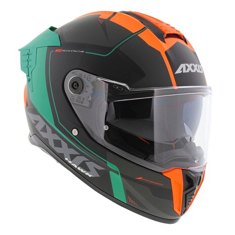 Axxis Hawk SV Evo full face helmet Spear B4 matt orange black green