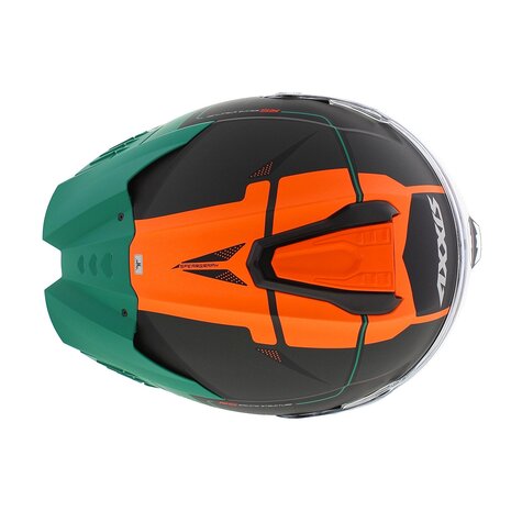Axxis Hawk SV Evo full face helmet Spear B4 matt orange black green