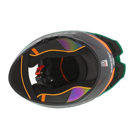 Axxis Hawk SV Evo full face helmet Spear B4 matt orange black green