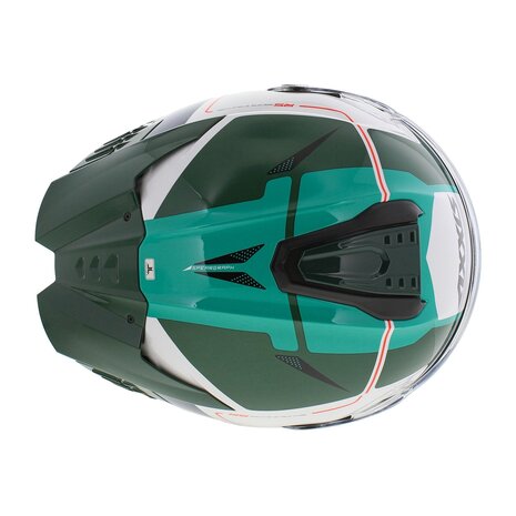 Axxis Hawk SV Evo full face helmet Spear A6 gloss green white blue