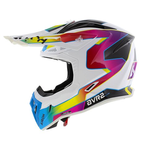 Airoh Aviator Ace 2 MX Helmet Sunrise gloss white rainbow