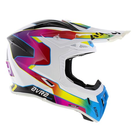 Airoh Aviator Ace 2 MX Helmet Sunrise gloss white rainbow