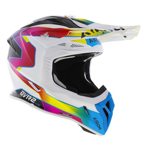 Airoh Aviator Ace 2 MX Helmet Sunrise gloss white rainbow