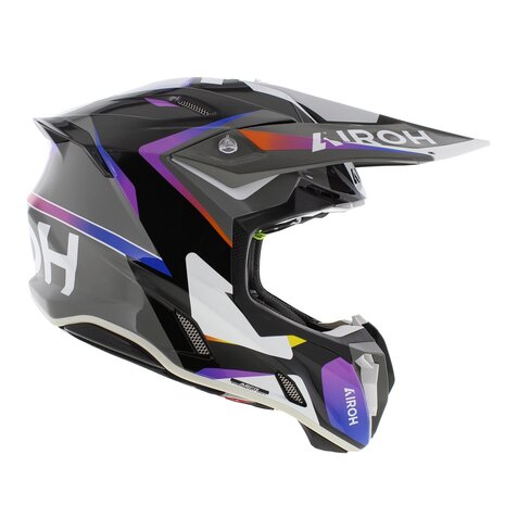 Airoh Twist 3.0 MX Helmet Hustle grey black orange purple