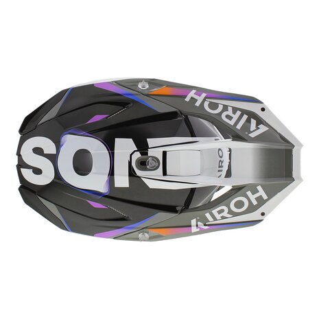 Airoh Twist 3.0 MX Helmet Hustle grey black orange purple