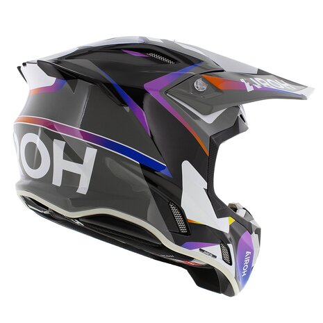 Airoh Twist 3.0 MX Helmet Hustle grey black orange purple