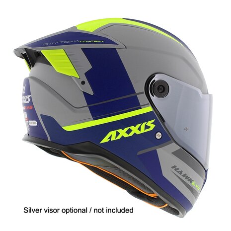 Axxis Hawk SV EVO full face helmet Daytona C2 matt grey blue yellow