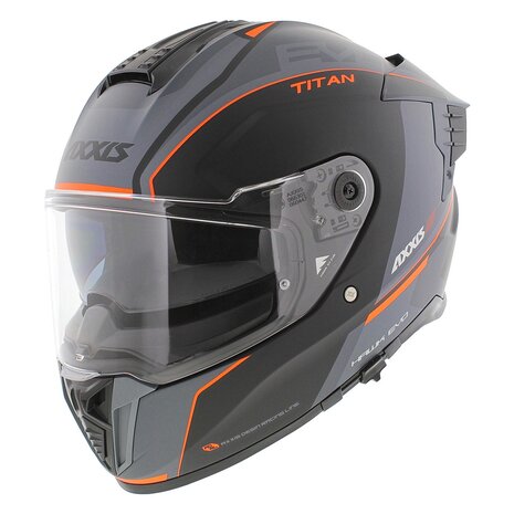 Axxis Hawk SV EVO full face helmet Titan B4 matt black orange grey