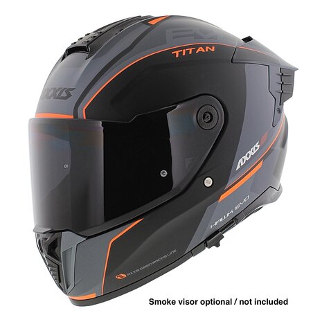 Axxis Hawk SV EVO full face helmet Titan B4 matt black orange grey