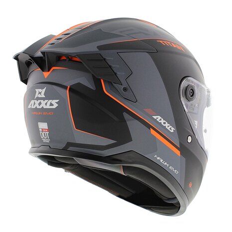 Axxis Hawk SV EVO full face helmet Titan B4 matt black orange grey