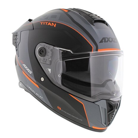 Axxis Hawk SV EVO full face helmet Titan B4 matt black orange grey