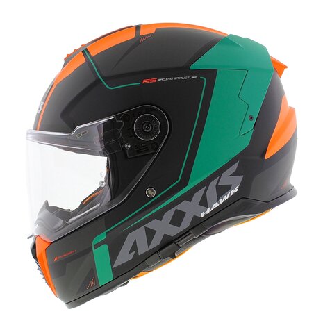 Axxis Hawk SV full face helmet Spear B4 matt fluor oranje black green