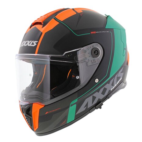 Axxis Hawk SV full face helmet Spear B4 matt fluor oranje black green