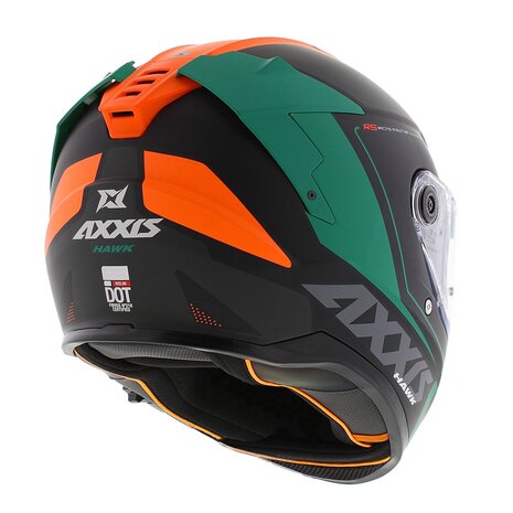 Axxis Hawk SV full face helmet Spear B4 matt fluor oranje black green