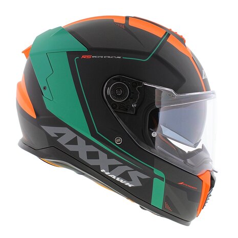 Axxis Hawk SV full face helmet Spear B4 matt fluor oranje black green