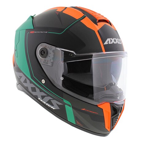 Axxis Hawk SV full face helmet Spear B4 matt fluor oranje black green