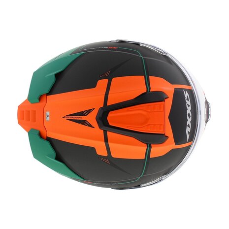 Axxis Hawk SV full face helmet Spear B4 matt fluor oranje black green