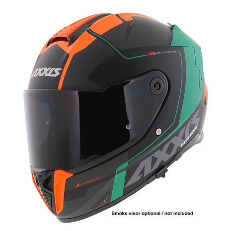 Axxis Hawk SV full face helmet Spear B4 matt fluor oranje black green
