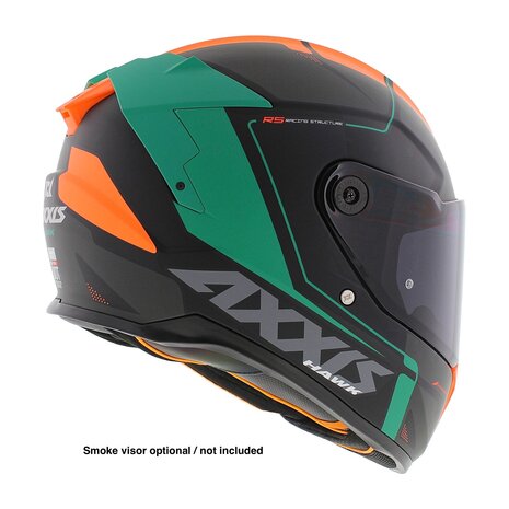 Axxis Hawk SV full face helmet Spear B4 matt fluor oranje black green