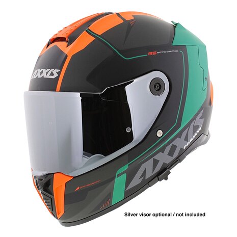 Axxis Hawk SV full face helmet Spear B4 matt fluor oranje black green