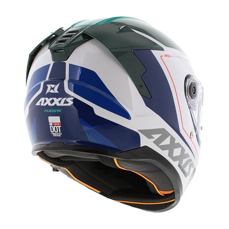 Axxis Hawk SV full face helmet Spear A6 gloss green white blue