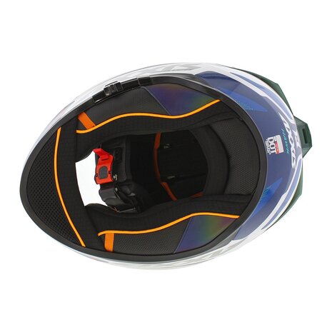 Axxis Hawk SV full face helmet Spear A6 gloss green white blue