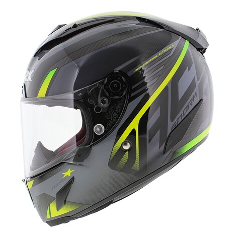 Shark Race-R Pro Aspy full face helmet - Gloss Carbon Black Grey Yellow - Motorcycle racing helmet