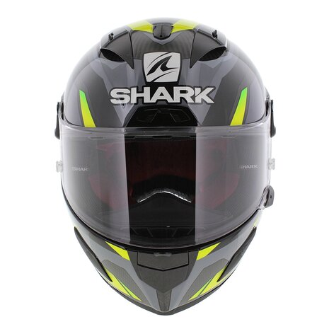 Shark Race-R Pro Aspy full face helmet - Gloss Carbon Black Grey Yellow - Motorcycle racing helmet