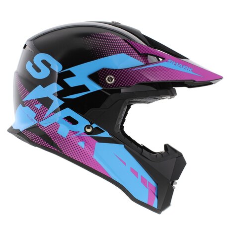 Shark Varial Anger MX helmet gloss black pink blue - Professional offroad racing helmet